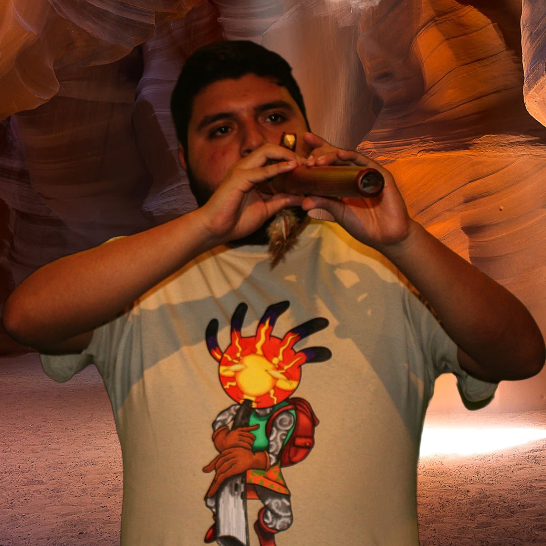 "KOKOPELLI" by INSPIRE x @reaper.renaissance 🎶 🏜️Designed for @renaissance_and_rendezvous.  Kokopelli, Native American, Native Inspired, Little People, Little Person, Magic, Symbolism, Esoteric, Kiva, Rain-Maker, Money, Prosperity, Inspire, FXBG, Fredericksburg, Renaissance, Rendezvous, Fertility, Music, Clothing, Swag, Cool,  Gifts, Dope, One of a kind, unique, tan, sand, nature, storms, wind maker,