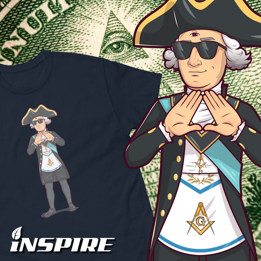 George Washington, Freemason, Masonic, Custom, T-Shirt, Shirts, Designer, Swag, G, Magic, FXBG, Fredericksburg, Inspire, Illuminati, Dope, Gangsta, Third Eye, Unique, Limited Edition,