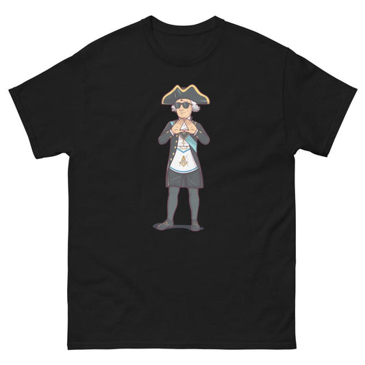 To honor the legacy of one of America’s greatest presidents and founding fathers, we wanted to release this limited edition shirt of George in his masonic regalia and with his third eye open! (He also is rocking a pair of ray bans cause we keep it G 🤟)  George Washington, Freemason, Masonic, Custom, T-Shirt, Shirts, Designer, Swag, G, Magic, FXBG, Fredericksburg, Inspire, Illuminati, Dope, Gangsta, Third Eye, Unique, Limited Edition,
